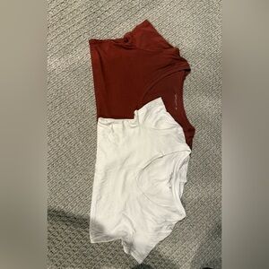 Abercrombie & Fitch Red and White Short Sleeve Tees